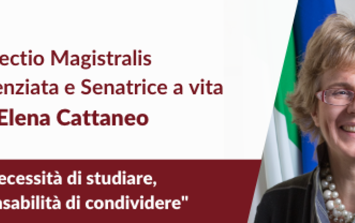Banner Lectio Magistralis Senatrice Elena Cattaneo
